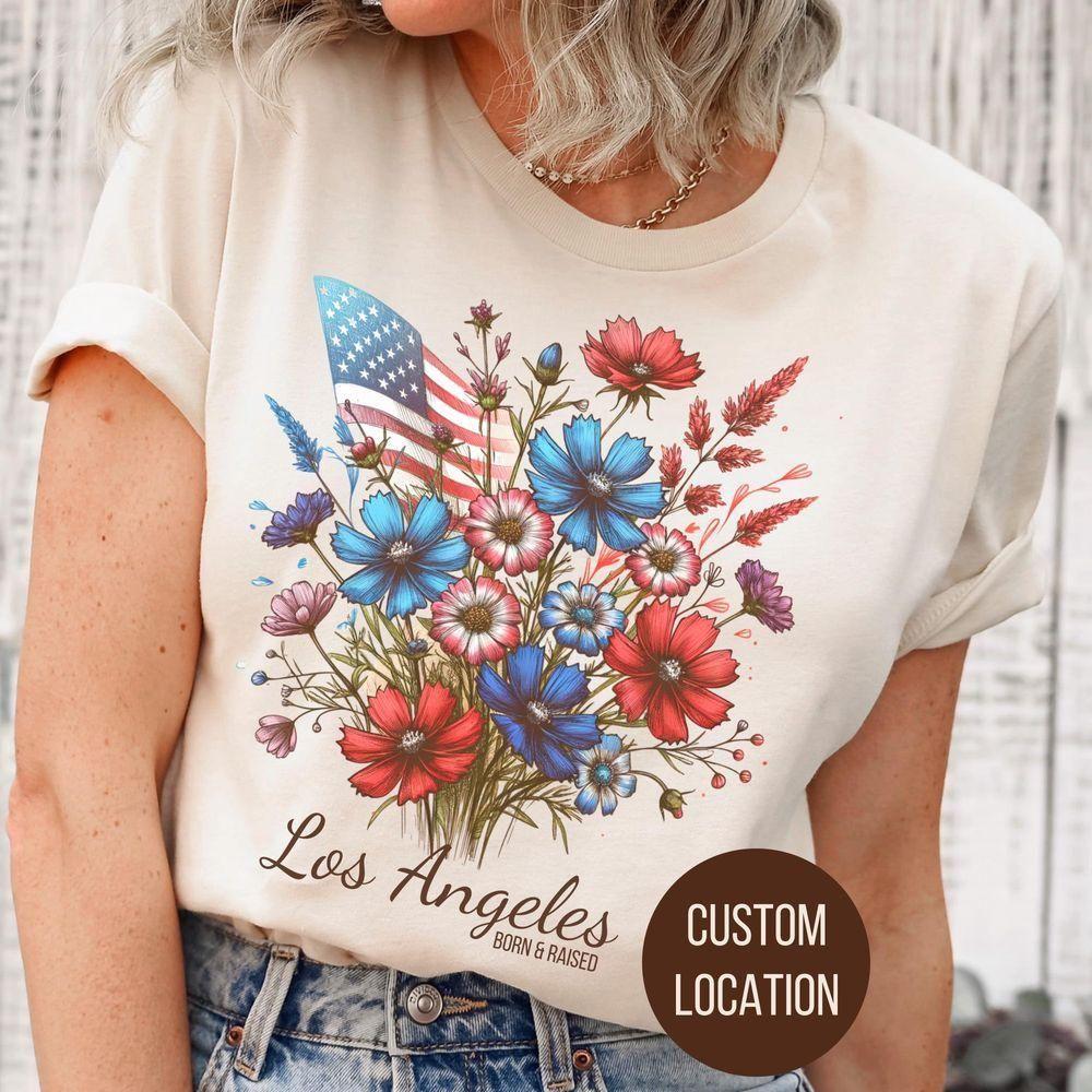 Patriotic Wildflowers Vuitino Shirt